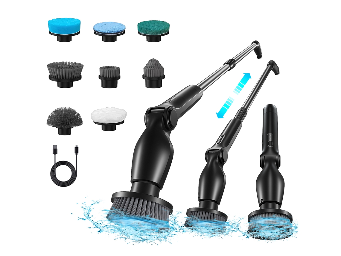 Escovador Elétrico 9 em 1 Sem Fio, Ipx5, com 9 Cabeças para Banheiro, Cozinha e Carro S/MARCA