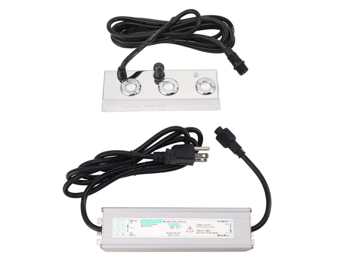 Gerador de névoa ultrassônico aço inoxidável com 3 bocais IP67 para estufa, jardim, lagoa