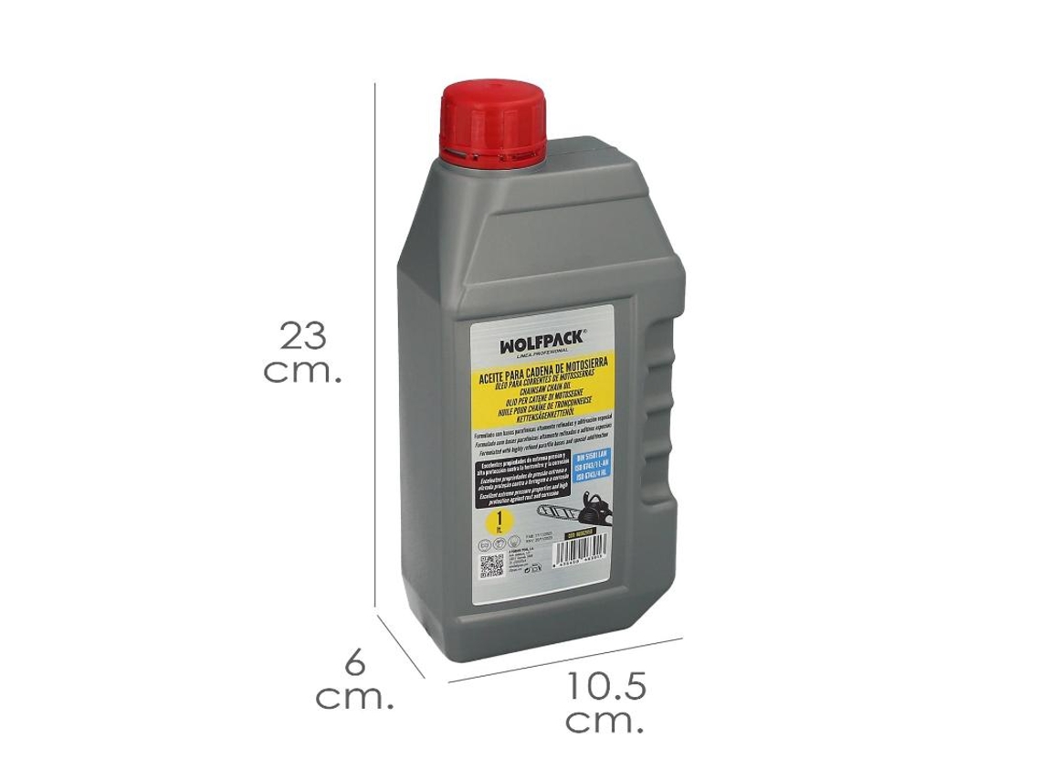Aceite Para Cadenas Y Barras Motosierra 1 Litro, Grasa Cadenas Motosierra, Lubricante Cadenas Motosierra Wolfpack Linea Profesional