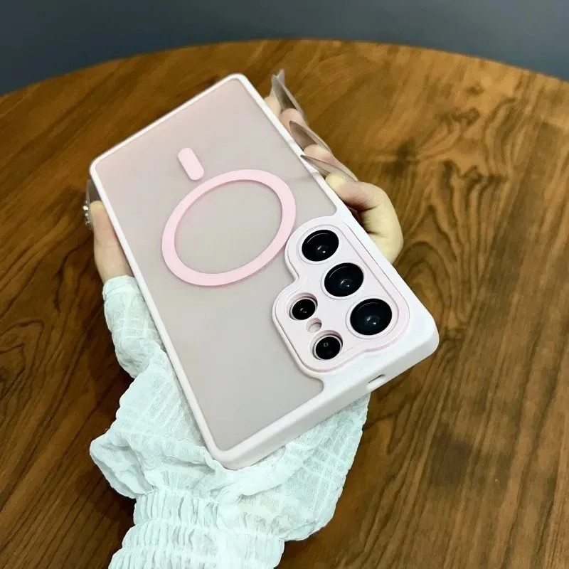 Capa Protetora Transparente Magnética Magsafe (rosa Para Galaxy S26) Para Samsung