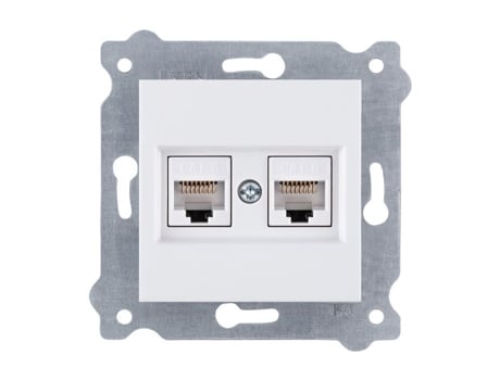 Prise Dupla Informática 2x Rj45 Cat.6 Branco Exen