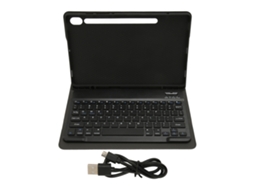 Aetheria teclado Sem Fio para Tab S9 11" 2023 com Conexão Bt e Capa de Couro Pu Preto