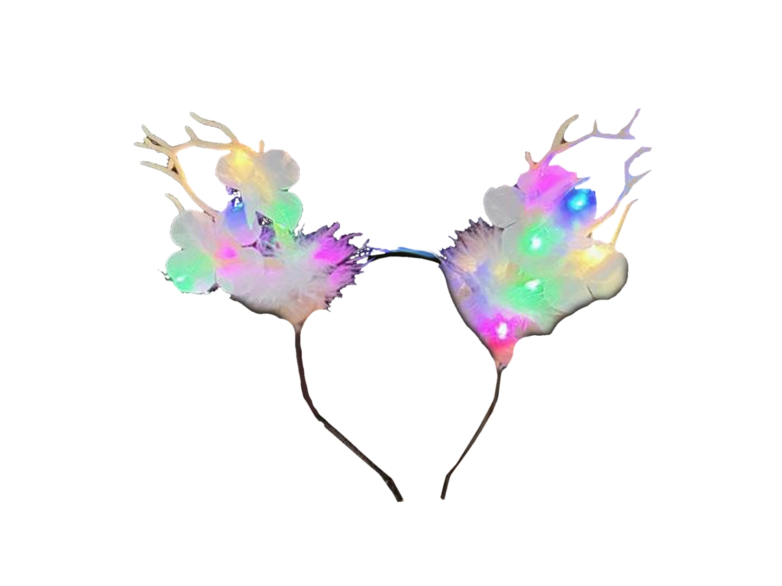 Laxiscreed Hairband De Chifre De Veado Luminoso Com Luzes De Cores E Efeito Flashing Para Festas