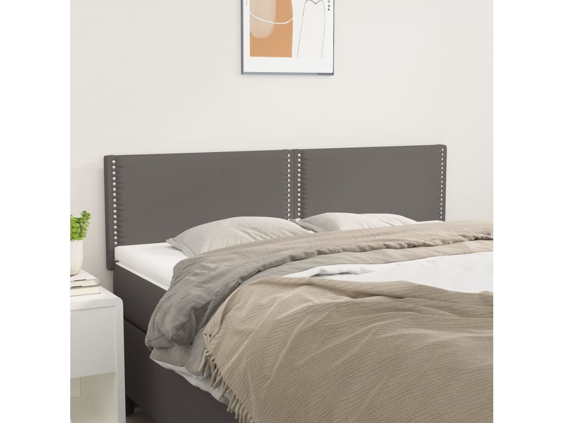 Vidaxl Cabeceiras Cinzento 144x5x78/88 Cm Couro Artificial