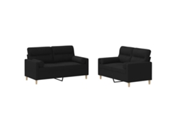Sofa Set, Sofa Sets Vidaxl Preto Tecido (n/a)