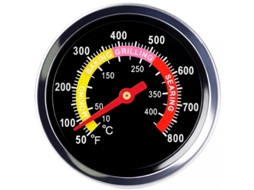 Termómetro Bbq – Termómetro Carne – Termómetro Forno – Alta Temperatura Com Mostrador – Aço Inoxidável – Preto – 6x6x7,3 Cm