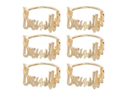 Anéis Para Guardanapos De Metal Com Design Islâmico Para Ramadã, Eid E Eventos Especiais - Conjunto De 6