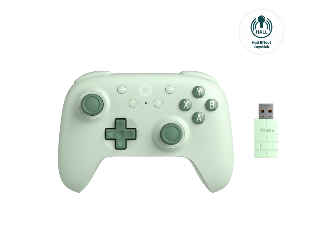 Controle Sem Fio Ultimate 2c Com Efeito Hall, Compatível Com Pc, Windows 10/11, Steam Deck, Raspberry Pi, Android, Cor Verde. Aeuzwr