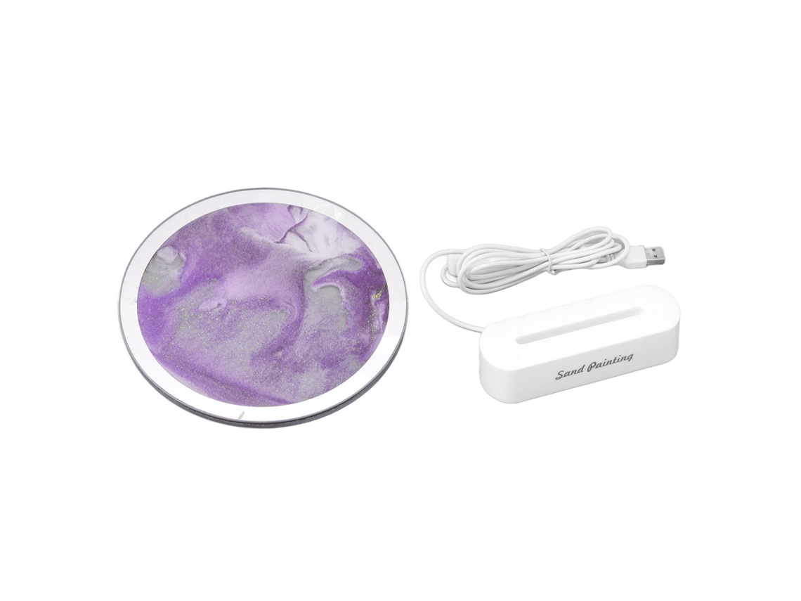 Lâmpada De Areia Móvel Usb Protetora Visual Decoração Roxa Quicksand Para Dormitório Sala