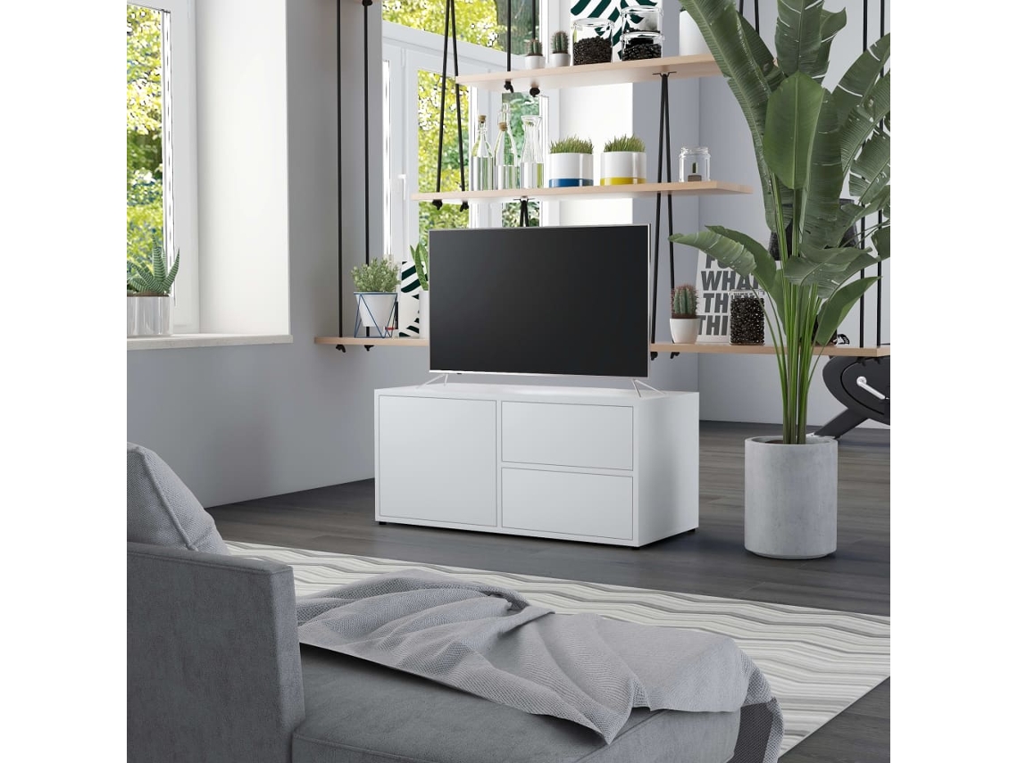 Vidaxl Móvel De Tv 80x34x36 Cm Derivados De Madeira Branco