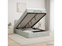 Vidaxl Cama Ottoman Com Colchão Cinzento-claro 120 X 200 Cm Veludo