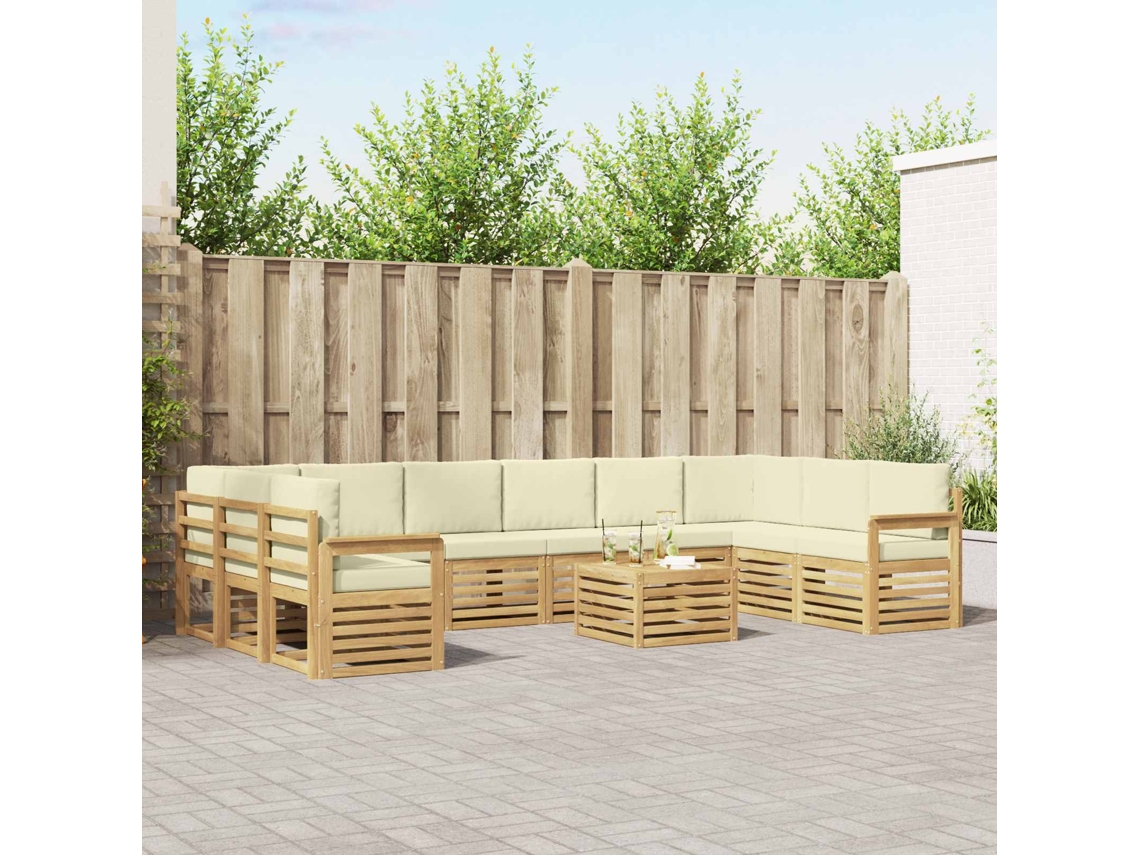 Vidaxl Conjunto De Sofás Para Exterior 8 Pcs Branco E Creme
