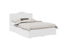 Estrutura da Cama Branco 140x200 cm Madeira Processada MAISON EXCLUSIVE