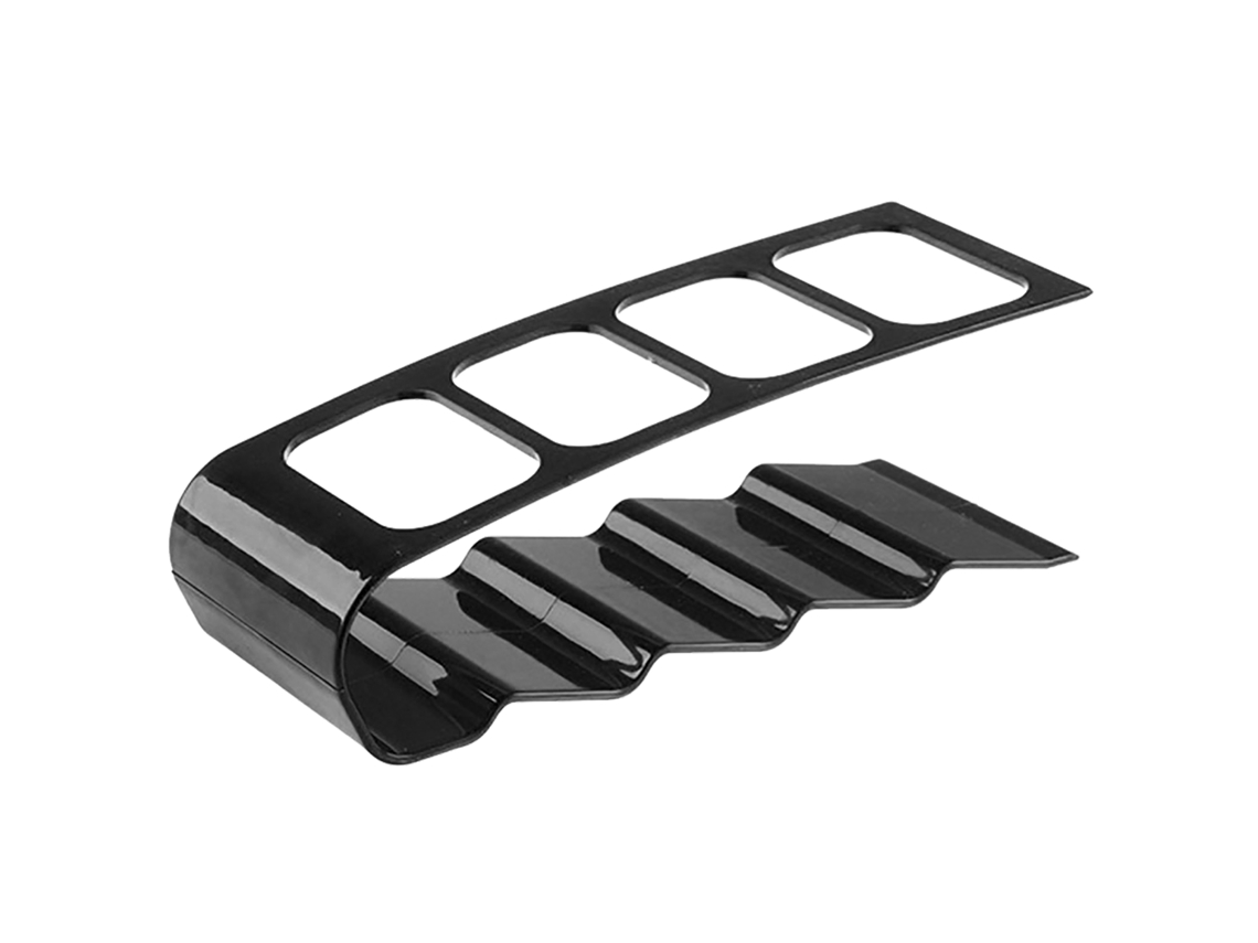 Suporte para controle remoto com 4 compartimentos plástico moderno preto | S/MARCA