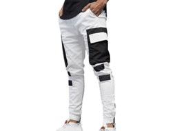2026 calças Cargo Casuais para Homem Jogging Joggers Combat Tracksuit Emo M Blanco