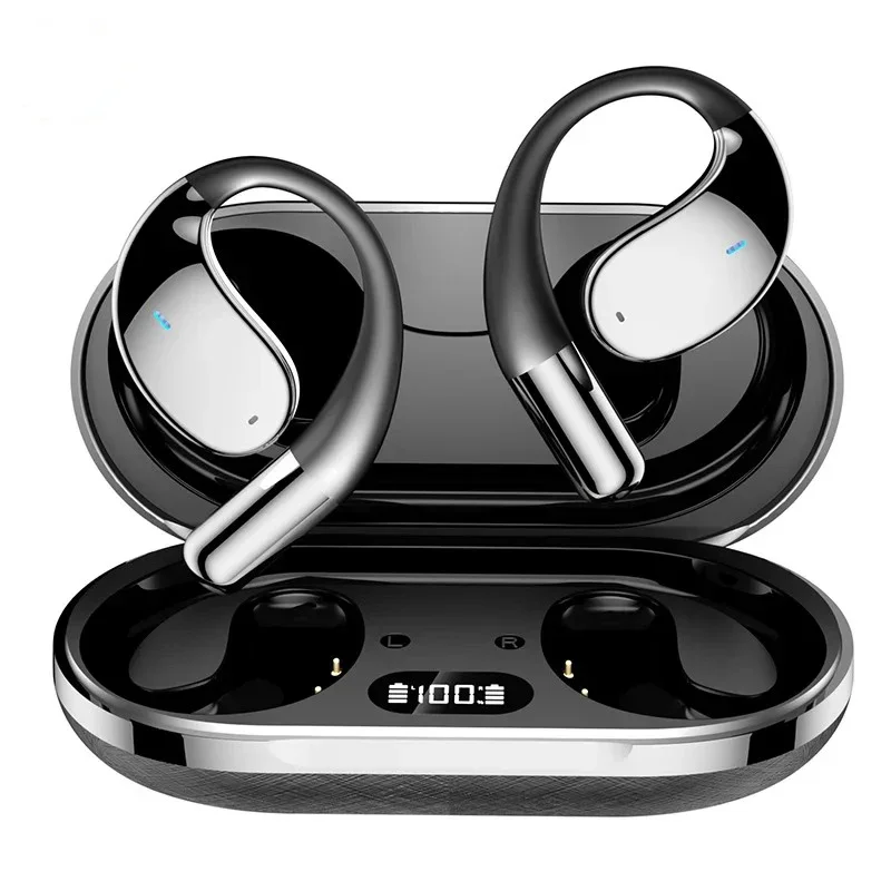 Fones de Ouvido Profissionais, Fones de Ouvido Estéreo Bluetooth Sem Fio, com Microfone, À Prova D'água, Acompanha Estojo de Carregamento. MDUG