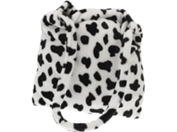 Bolsa De Ombro Feminina Grande Com Estampa De Vaca Em Pelúcia, Elegante E Prática.