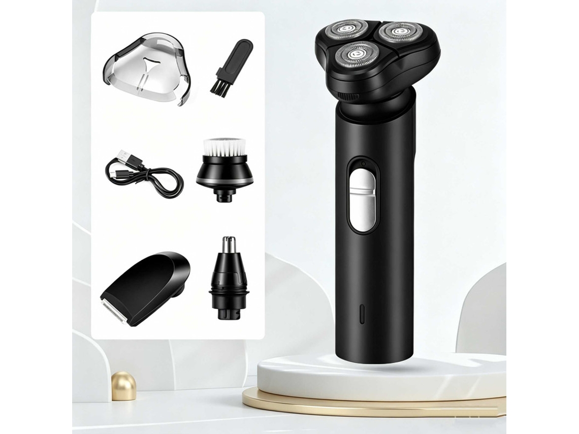 Compatível Barbeador Elétrico Multifuncional 4 Em 1, 3 Lâminas Flutuantes, Lavável E Recarregável Usb, Para Barbear Cuidados Faciais, Por...