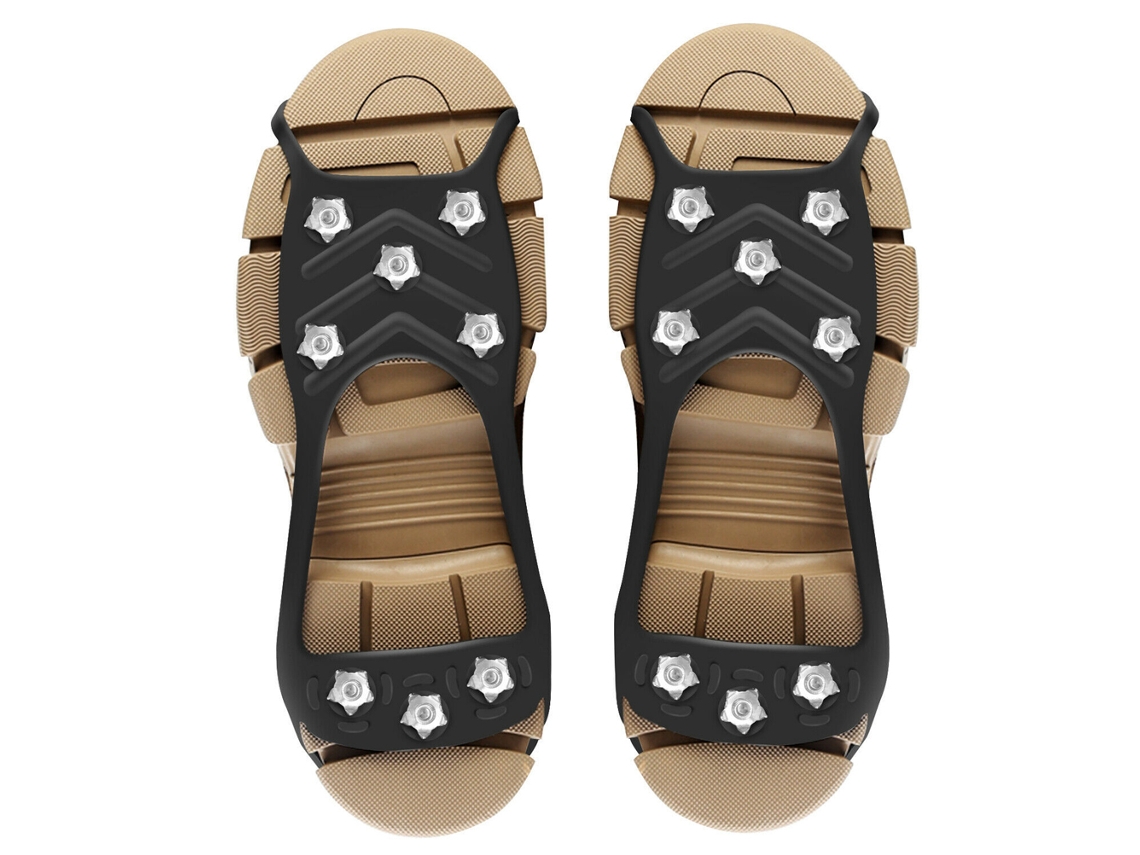 Grampões Para Gelo Com 8 Pontas De Aço Inox Tração Antiderrapante Para Sapatos Botas Neve E Gelo