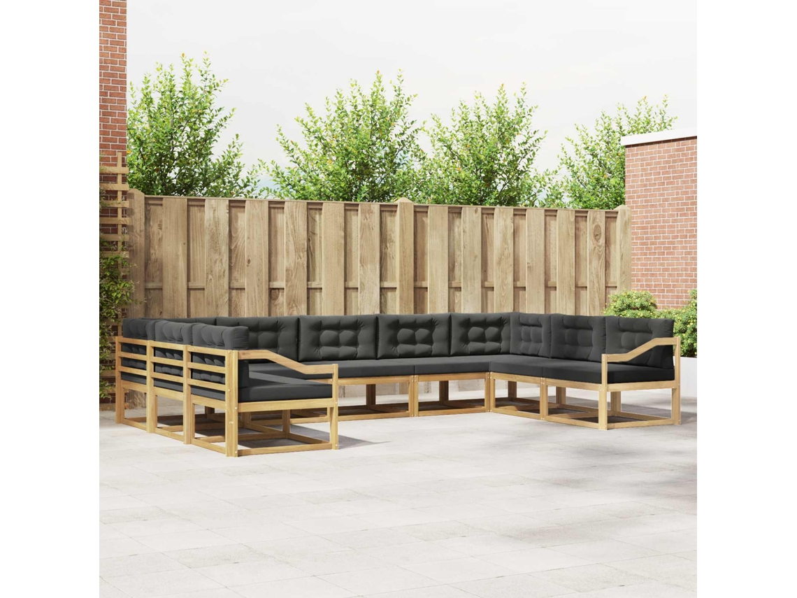 Vidaxl Conjunto De Sofás Para Exterior 9 Pcs Branco E Antracite