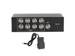 Divisor de Vídeo Bnc de 8 Puertos, 1 Entrada, 8 Salidas, 1080p, Distribuidor de Señal Coaxial, Plug And Play, Enchufe Estadounidense.