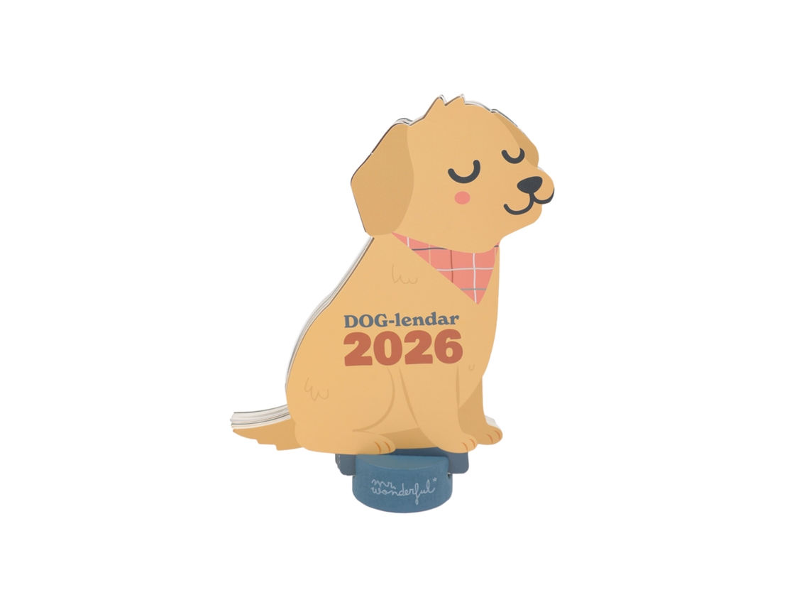 Calendário de Mesa com Base 2026 MR. WONDERFUL Dog Lendar