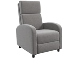 Poltrona Relax Poliéster, Espuma e Painel Multicamadas Cor Cinzento 64x86x102 cm Homcom
