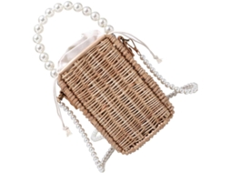 Linda Bolsa De Ombro Feminina De Palha Com Aplicações De Miçangas, Abertura Ampla, Prática E Elegante.
