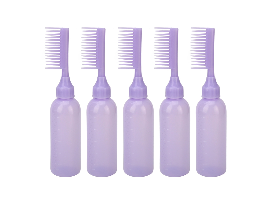 5 Frascos De Tinta Para Cabelo Roxos 6oz Com Escala E Pente Aplicador Para Colorir Em Casa Ou Salão