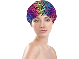 Touca De Banho Feminina, Reutilizável, Impermeável, Dupla Camada, Com Elástico, Ideal Para Cabelos Longos, Estampa De