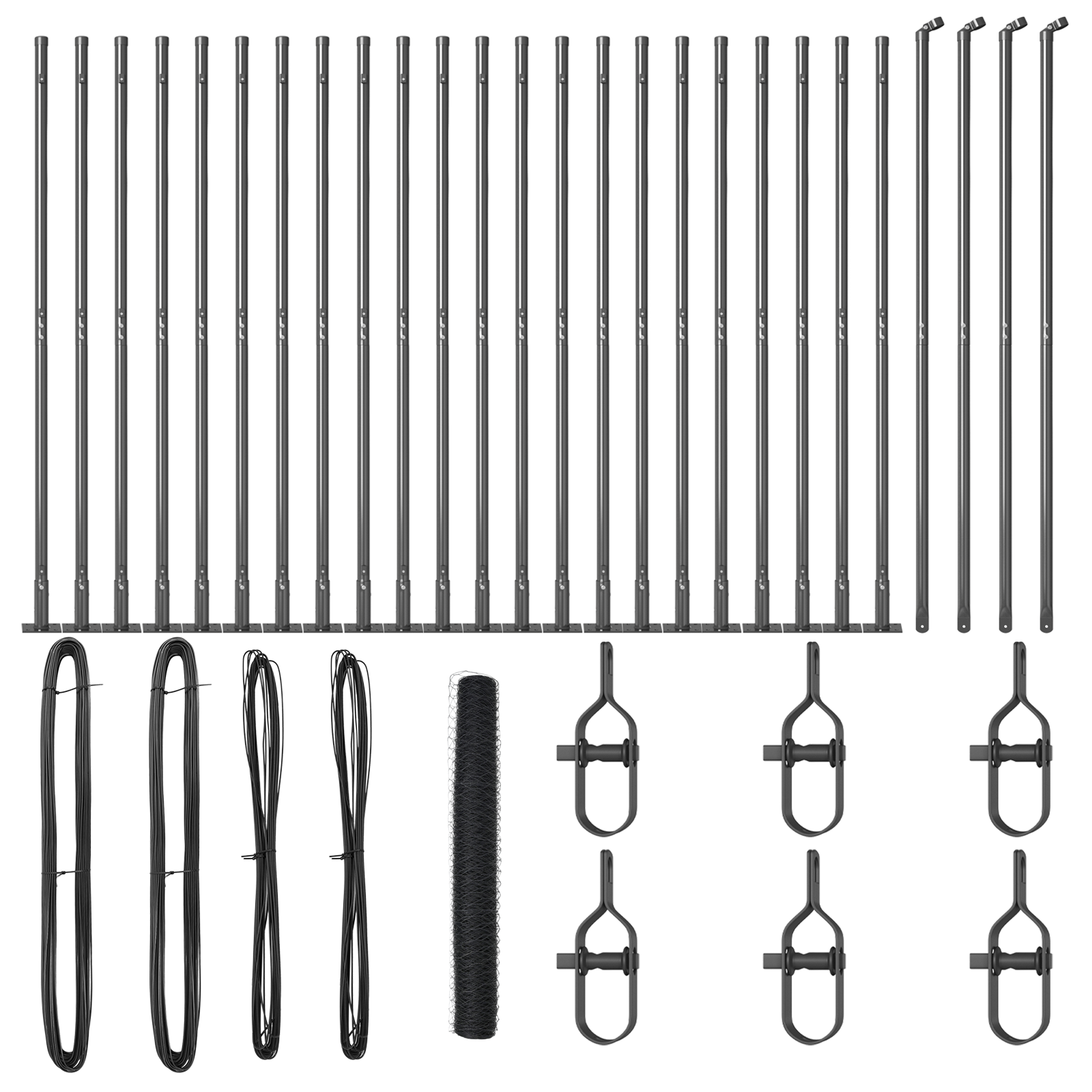Conjunto 1 Poste De Cerca Vidaxl Cinzento Aço (50 X 1,2 M)
