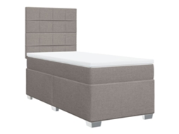 Box Spring Bed, Box Spring Beds Vidaxl Cinzento-acastanhado Tecido (90 X 200 Cm)