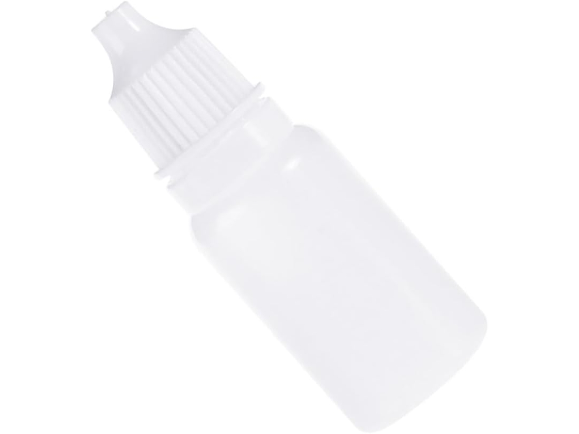 Frascos conta-gotas de plástico branco com tampas de segurança, pacote com 10 unidades, 10 ml, para crianças.