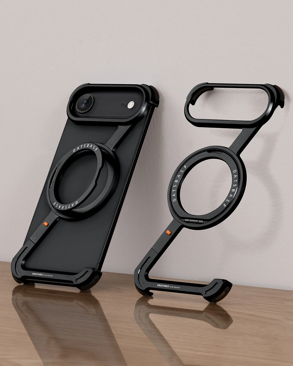 Capa Para Iphone Air (preta) Com Suporte Magnético Magsafe E Rotação De 360°