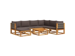 Maison Exclusive - Conjunto De Sofás De Jardim De 8 Peças Com Almofadas De Madeira De Acácia E Corda
