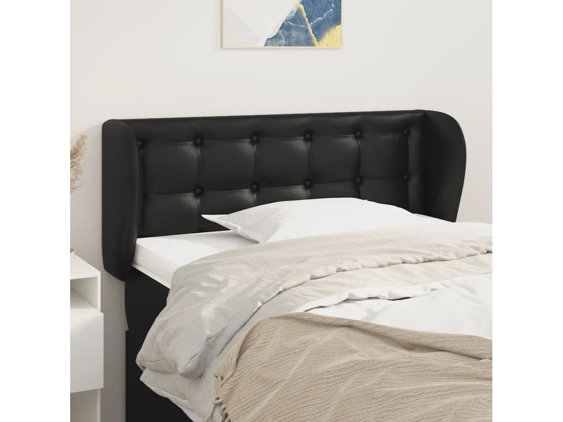 Cabecero con Alas de Polipiel 93x23x78/88 Cm Negro