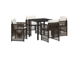 Conjunto de Jantar para Jardim 5 Pcs Castanho MAISON EXCLUSIVE