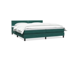 Maison Exclusive - Cama Com Molas/colchão 180x220 Cm Veludo Verde-escuro