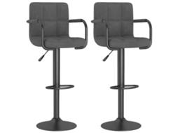 Bancos de Bar 2 Pcs Veludo Cinzento escuro MAISON EXCLUSIVE