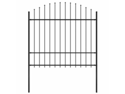 Vidaxl Cerca De Jardim Woerden Com Ponta Em Forma De Lança, Em Aço, 170x175 Cm, Preto