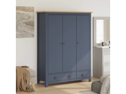 Vidaxl Roupeiro 3 Portas Hill 127x50x170cm Pinho Maciço Cinzento