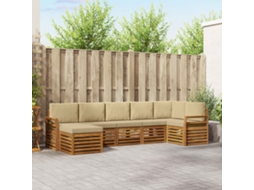 Vidaxl Conjunto De Sofás Para Exterior 7 Unid. Natural E Bege