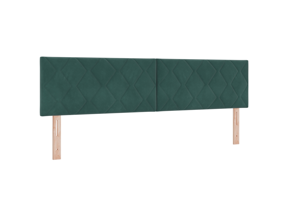 Cabeceira Led  Blocos De Diamante Verde Escuro Vidaxl Em Veludo (180 Cm)