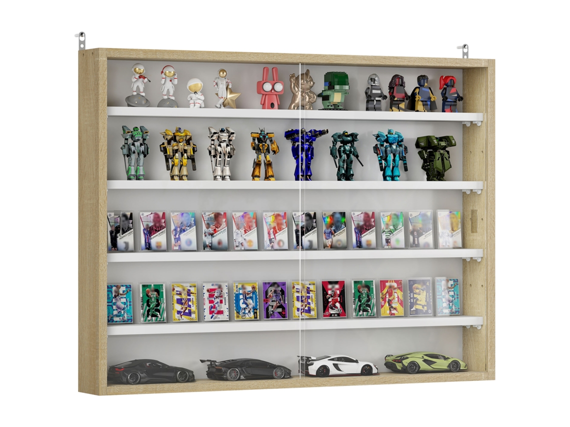 Vitrine de Parede Madeira com Prateleiras Ajustáveis 80x9,5x60cm Branco S/MARCA