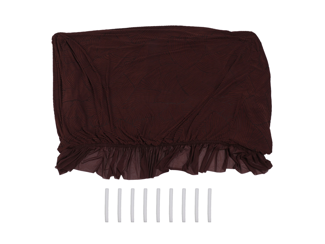 Capa de Sofá Completo com Saia Espessada 190x230cm Fita Antideslizante Marrom Escuro S/MARCA
