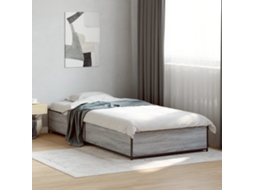 Estrutura De Cama Derivados De Madeira E Metal Cinzento Sonoma