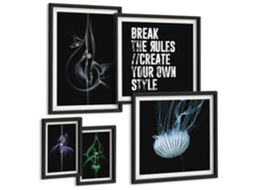 Conjunto De Pinturas Motivos Abstratos Criativos Espelharte (5 Peças)