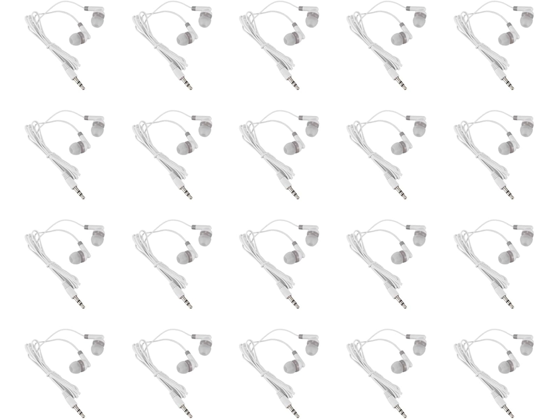 20 Unidades De Fones Ouvido Estéreo Intra-auriculares 3,5 Mm Para