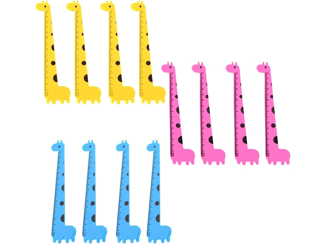 Balança de plástico Homoyoyo, conjunto de 12 peças, balança transparente com desenho de girafa gravado, portátil, para núcleos.