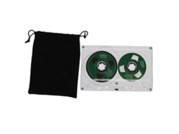 Cinta Cassette Em Branco De Bobina Para Bobina 50 Minutos Com Polarização Normal E Duas Faces Com Caixa Transparente Verde